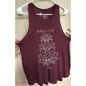 Peaceful Warrior Tank Top, Women's Size Large Cranberry Wine, Sleeveless